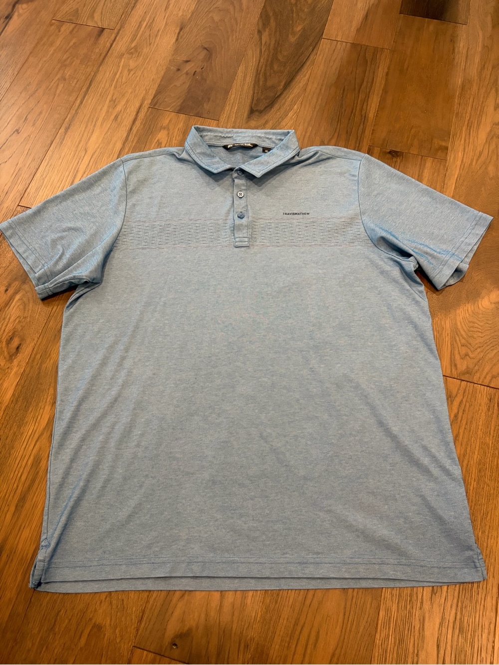 TravisMathew Light Blue Heathered Golf Polo Shirt Men's Size XXL